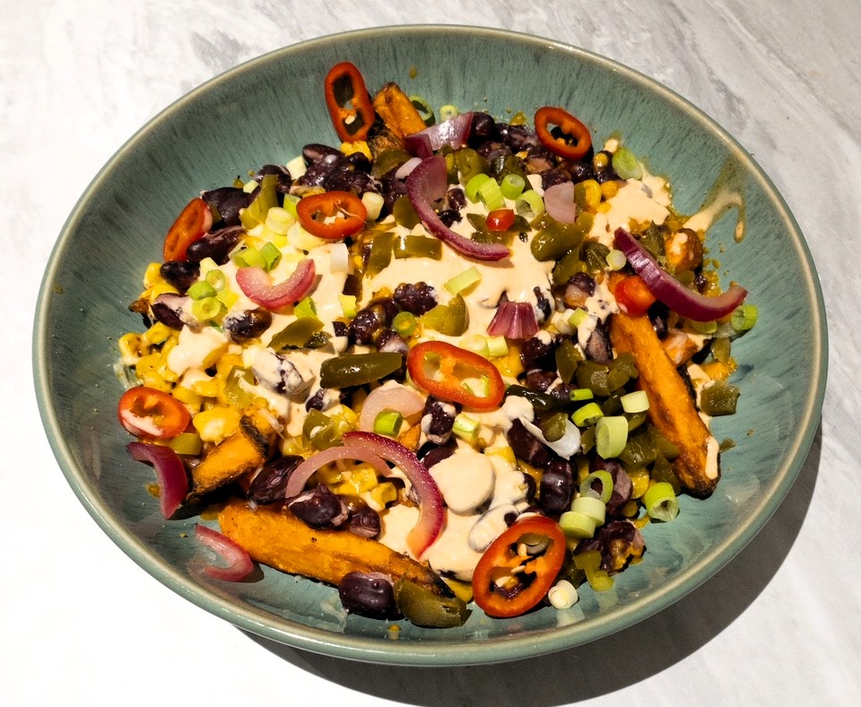 loaded sweet potato fries