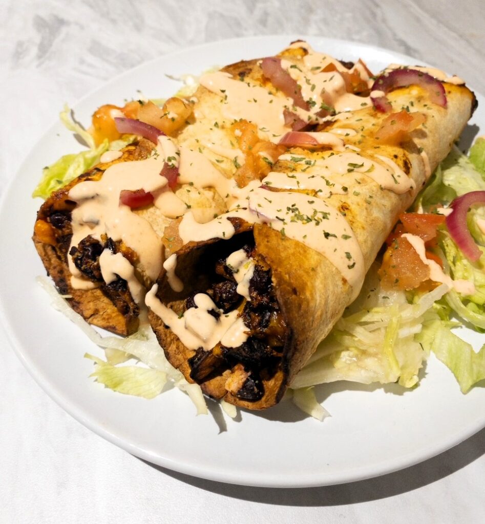 mushroom and bean taquitos