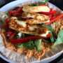 halloumi and houmous flatbread