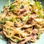 ham and mushroom tagliatelle